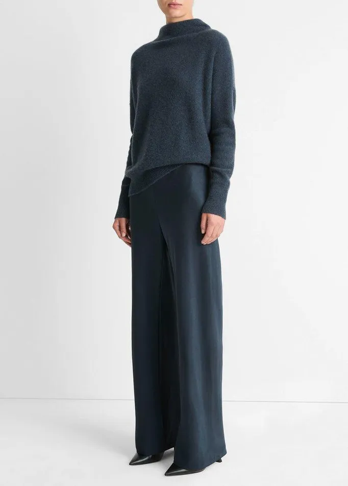 Pants and Shorts Women Vince Fluid Satin Bias Pant Dark Tide Pants and Shorts Women Vince Fluid Satin Bias Pant Dark Tide