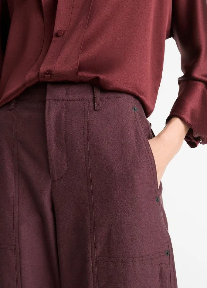 Pants and Shorts Women Vince Italian CottonWool Utility Pant Cherry Night Pants and Shorts Women Vince Italian CottonWool Utility Pant Cherry Night