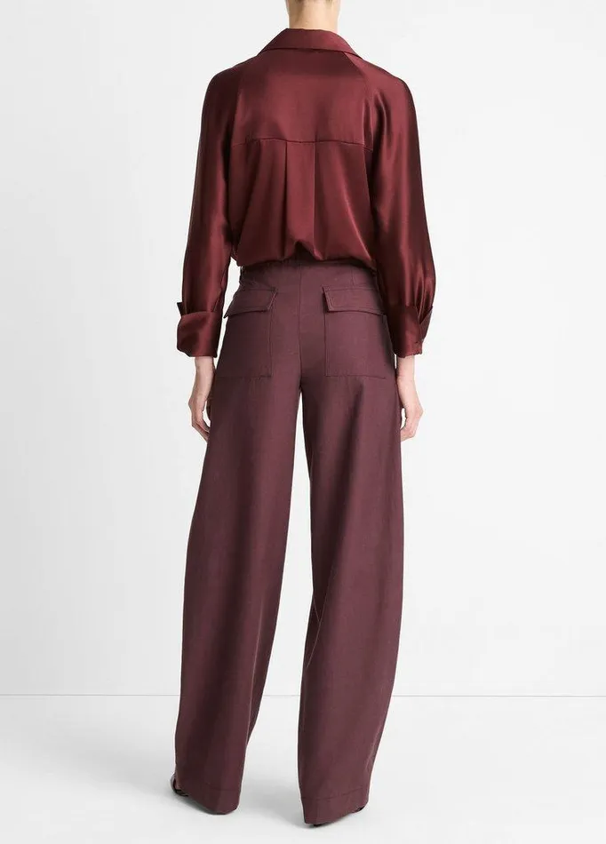 Pants and Shorts Women Vince Italian CottonWool Utility Pant Cherry Night Pants and Shorts Women Vince Italian CottonWool Utility Pant Cherry Night