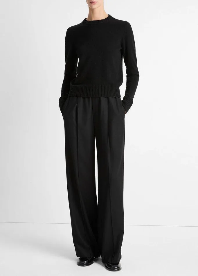 Pants and Shorts Women Vince Italian WoolBlend Easy PullOn Pant Black