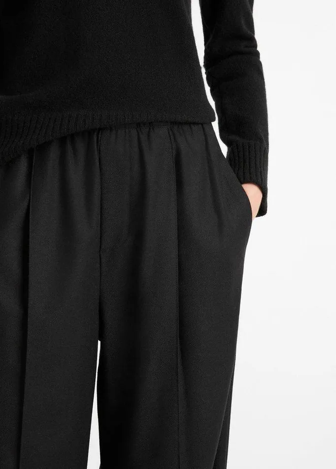 Pants and Shorts Women Vince Italian WoolBlend Easy PullOn Pant Black Pants and Shorts Women Vince Italian WoolBlend Easy PullOn Pant Black
