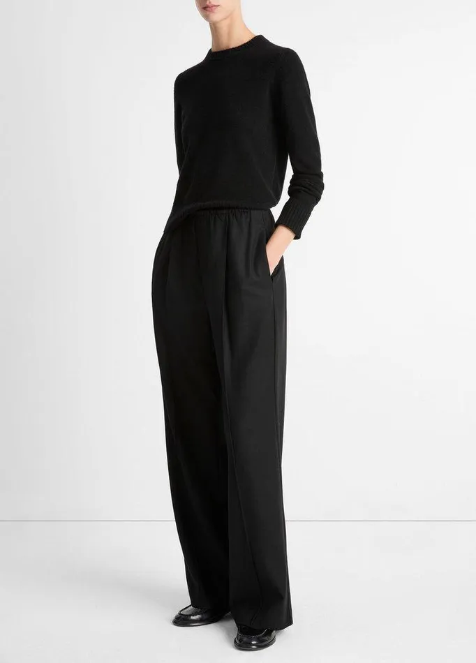 Pants and Shorts Women Vince Italian WoolBlend Easy PullOn Pant Black Pants and Shorts Women Vince Italian WoolBlend Easy PullOn Pant Black
