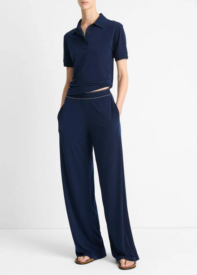 Pants and Shorts Women Vince StretchJersey PullOn Pant Navy