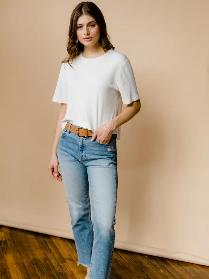 Pants Chelsie Classic High Rise Straight Light Vintage Wash Able Women