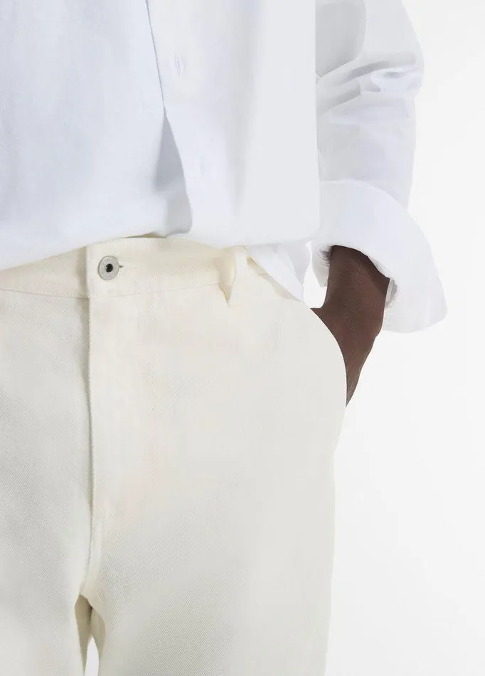 Pants Men Vince Relaxed 5Pocket Cotton Pant Off White Pants Men Vince Relaxed 5Pocket Cotton Pant Off White