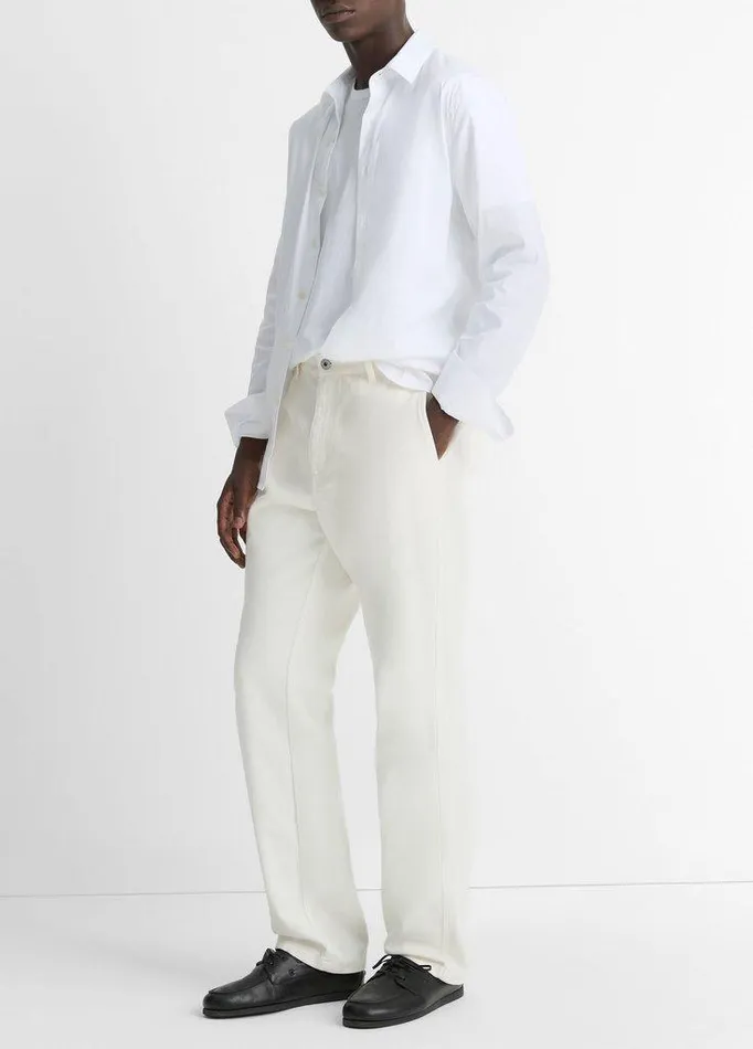 Pants Men Vince Relaxed 5Pocket Cotton Pant Off White Pants Men Vince Relaxed 5Pocket Cotton Pant Off White