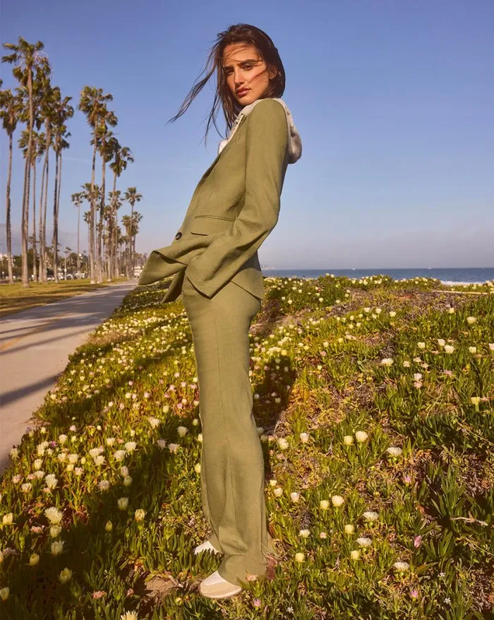 Pants Shop Veronica Beard Noda Linen Pant Bright Army