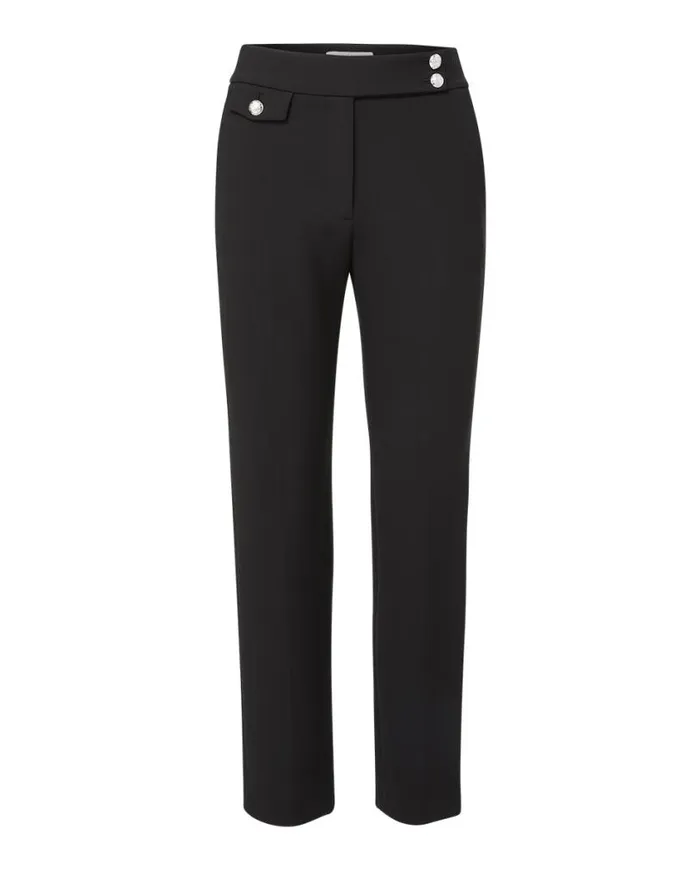 Pants Shop Veronica Beard Renzo Pant Black With Gold Buttons