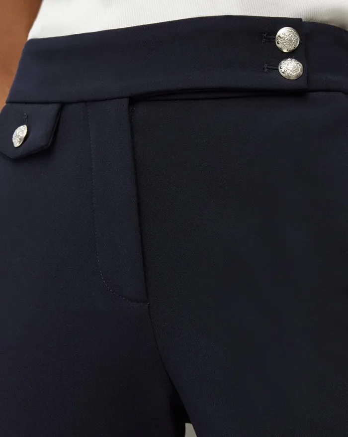 Pants Shop Veronica Beard Renzo Pant Black With Gold Buttons