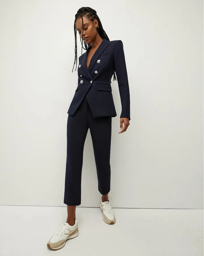 Pants Shop Veronica Beard Renzo Pant Black With Gold Buttons