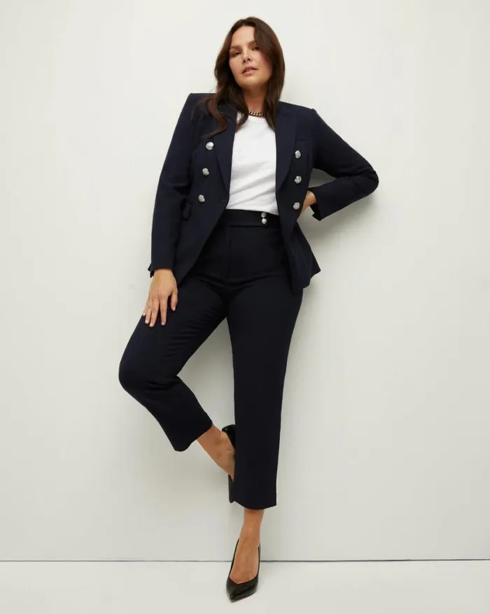 Pants Shop Veronica Beard Renzo Pant Black With Gold Buttons