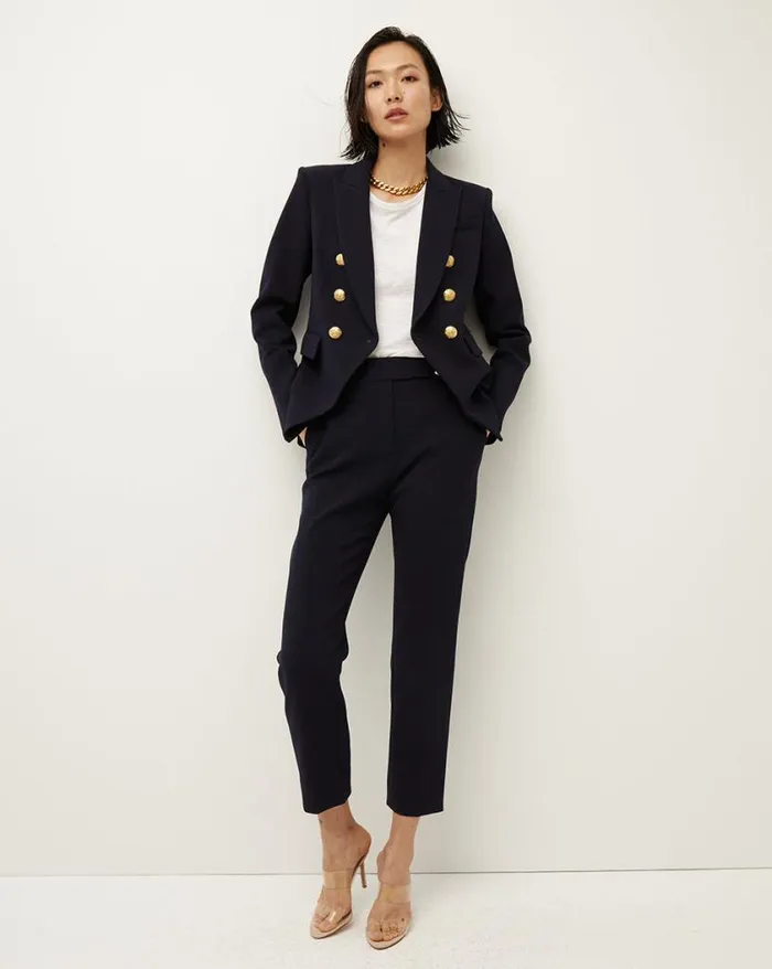 Pants Shop Veronica Beard Renzo Pant Black With Gold Buttons
