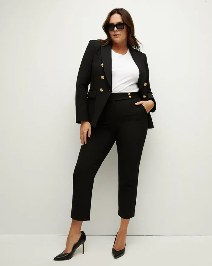 Pants Shop Veronica Beard Renzo Pant Black With Gold Buttons