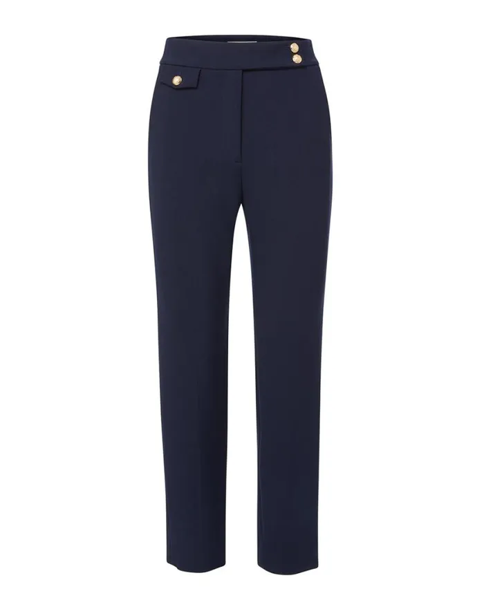 Pants Shop Veronica Beard Renzo Pant Black With Gold Buttons
