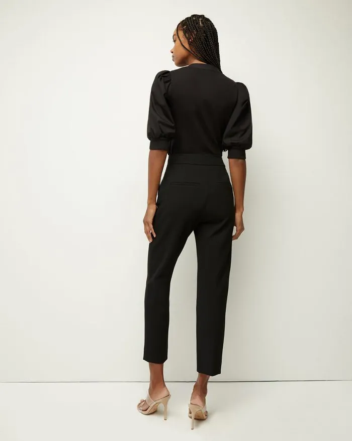 Pants Shop Veronica Beard Renzo Pant Black With Gold Buttons