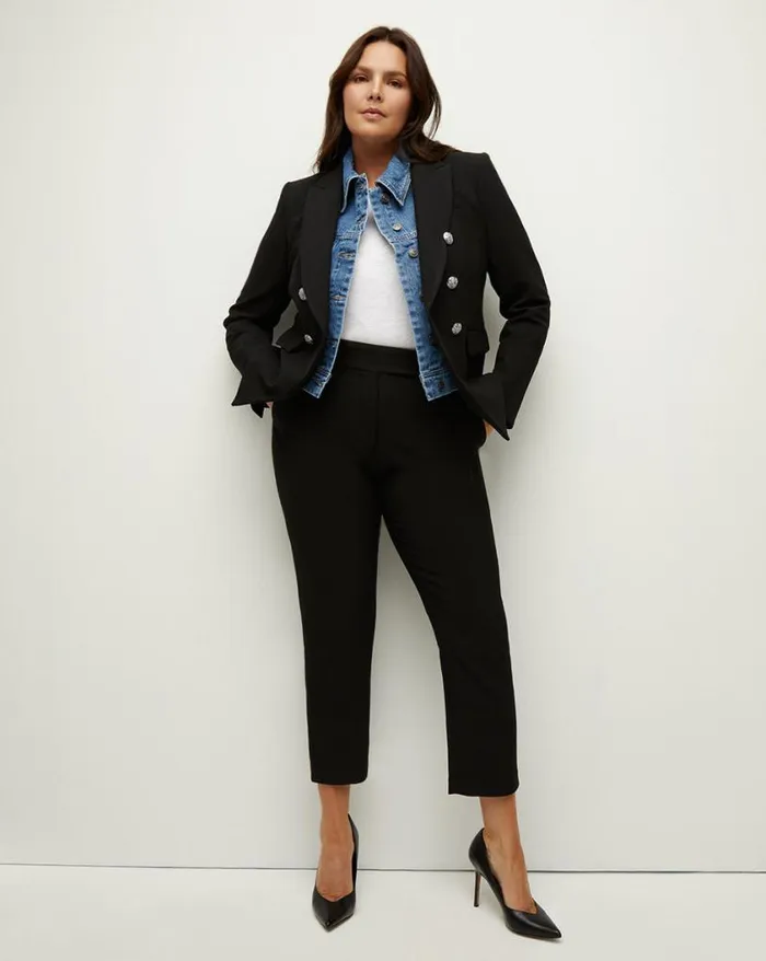 Pants Shop Veronica Beard Renzo Pant Black With Gold Buttons