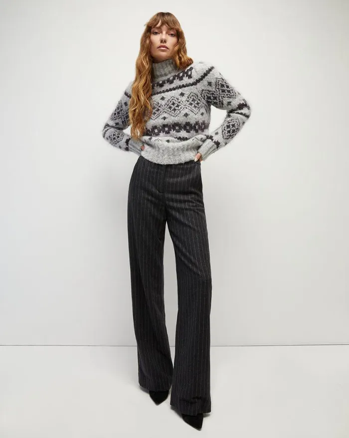 Pants Shop Veronica Beard Tonelli Pinstriped Pant Charcoal Multi