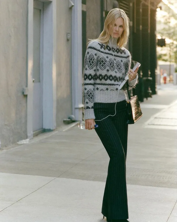 Pants Shop Veronica Beard Tonelli Pinstriped Pant Charcoal Multi