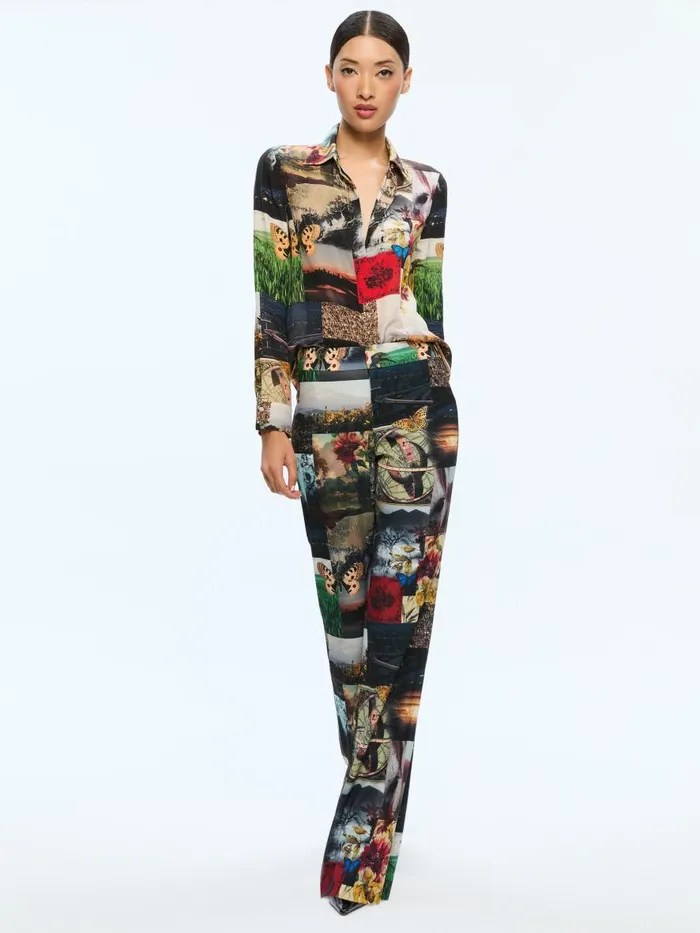 Pants Women Alice Olivia LIVI LOW RISE TROUSER Eco Fusion