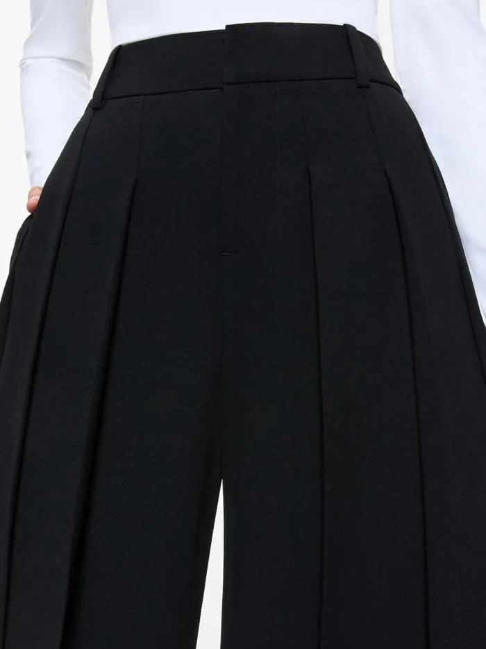 Pants Women Alice Olivia SIMON HIGH RISE WIDE LEG PLEATED TROUSER Black