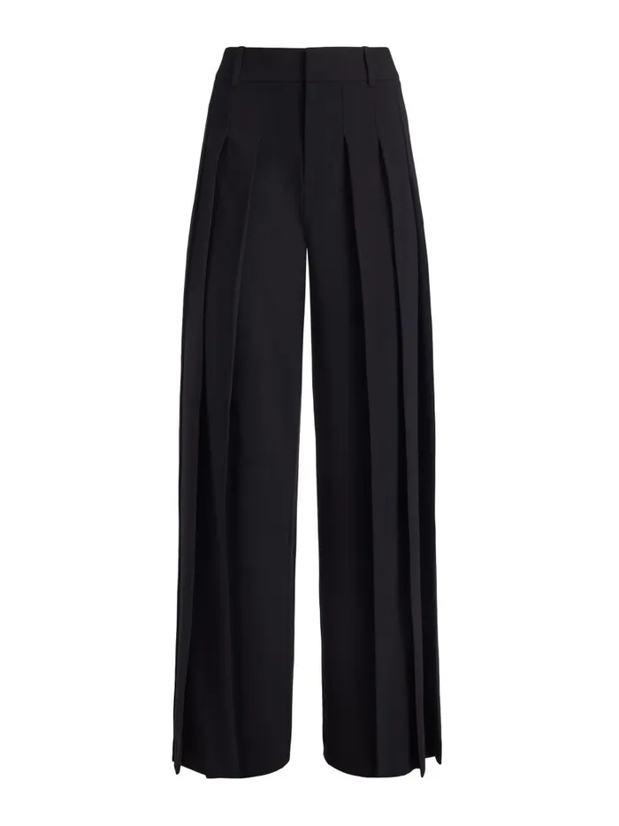 Pants Women Alice Olivia SIMON HIGH RISE WIDE LEG PLEATED TROUSER Black