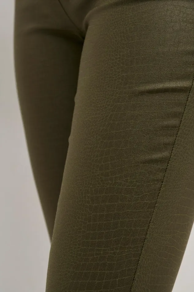 Pants Women CULTURE CUbettine Croco Leggings Burnt Olive Croco