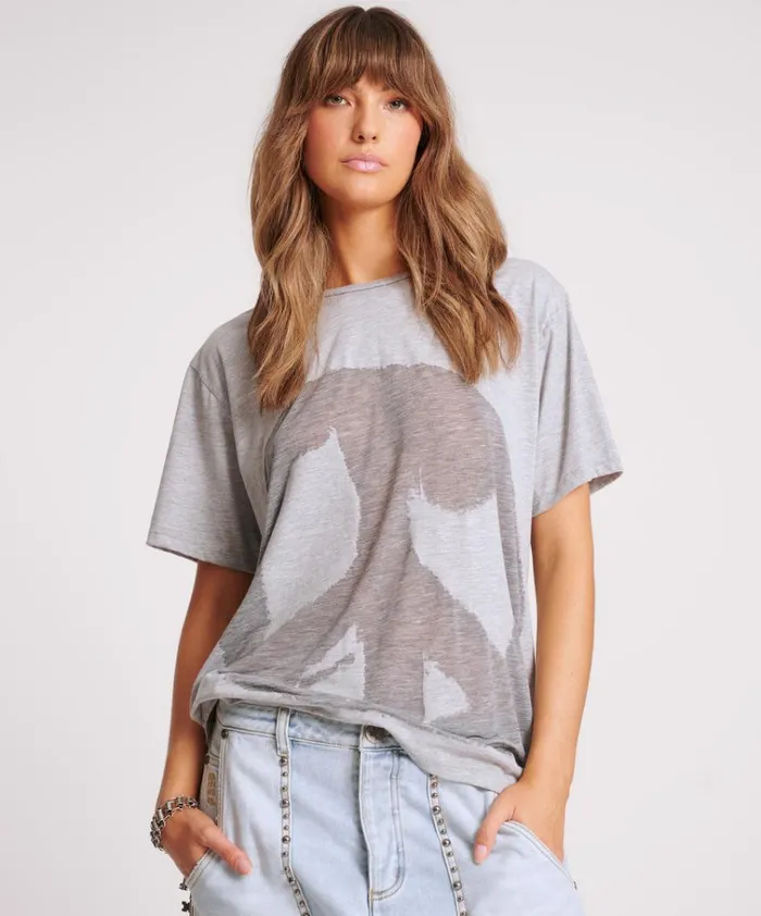 PEACE BURNOUT BASKETBALL TEE Women One Teaspoon Tees and Tanks