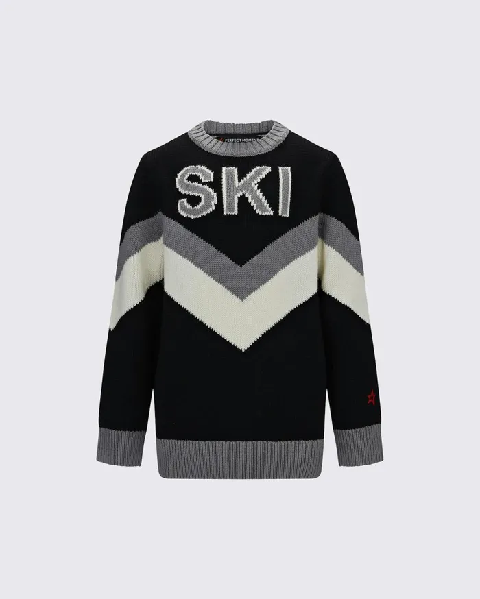 Perfect Moment Knitwear Chevron Ski Merino Wool Sweater Black 8211 Kids