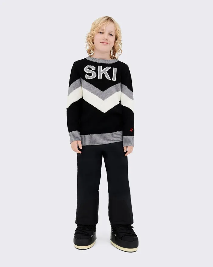 Perfect Moment Knitwear Chevron Ski Merino Wool Sweater Black 8211 Kids