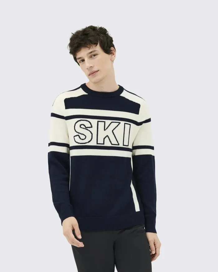 Perfect Moment Knitwear Ski Merino Wool Sweater Navy 8211 Men