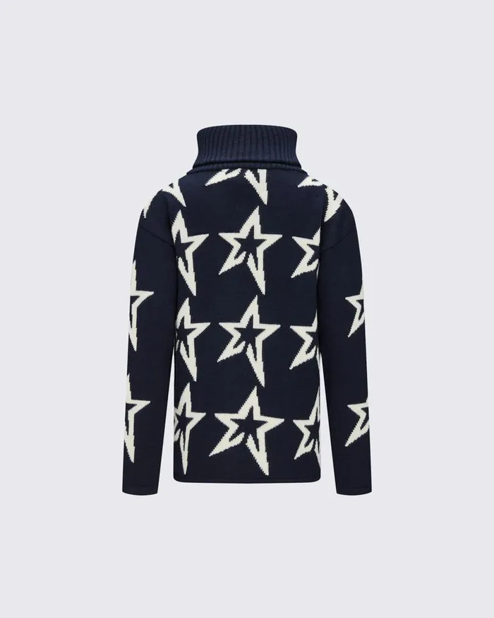 Perfect Moment Knitwear Star Dust Merino Wool Sweater Navy 8211 Kids