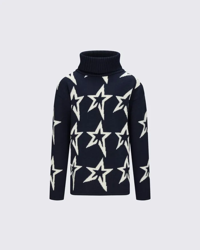 Perfect Moment Knitwear Star Dust Merino Wool Sweater Navy 8211 Kids