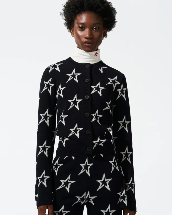 Perfect Moment Tops Chalet Merino Wool Cardigan Navy 8211 Women