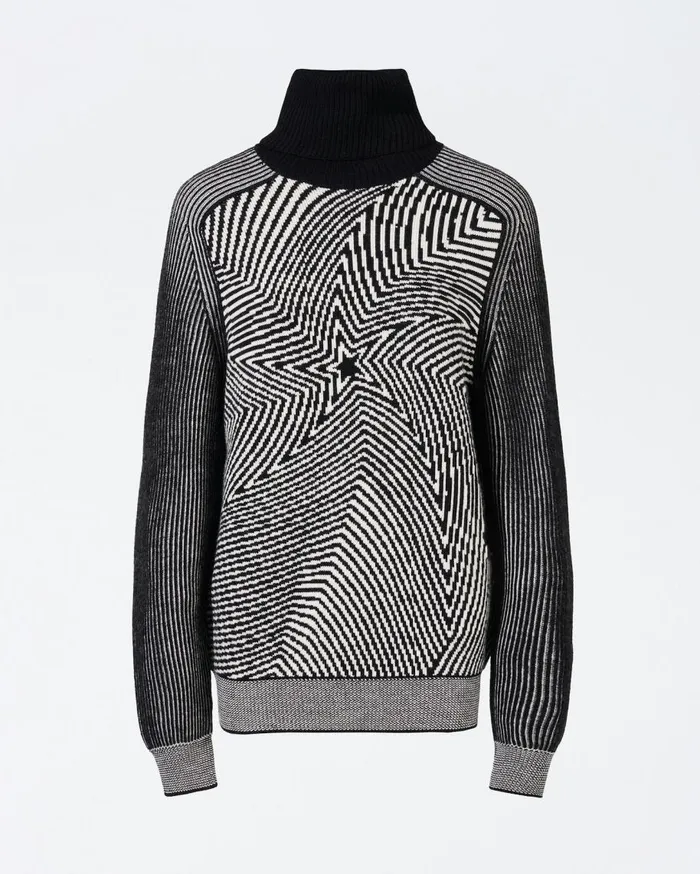 Perfect Moment Tops Star Merino Wool Turtleneck Sweater White and Black 8211 Women Perfect Moment Tops Star Merino Wool Turtleneck Sweater White and Black 8211 Women