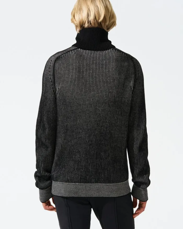 Perfect Moment Tops Star Merino Wool Turtleneck Sweater White and Black 8211 Women