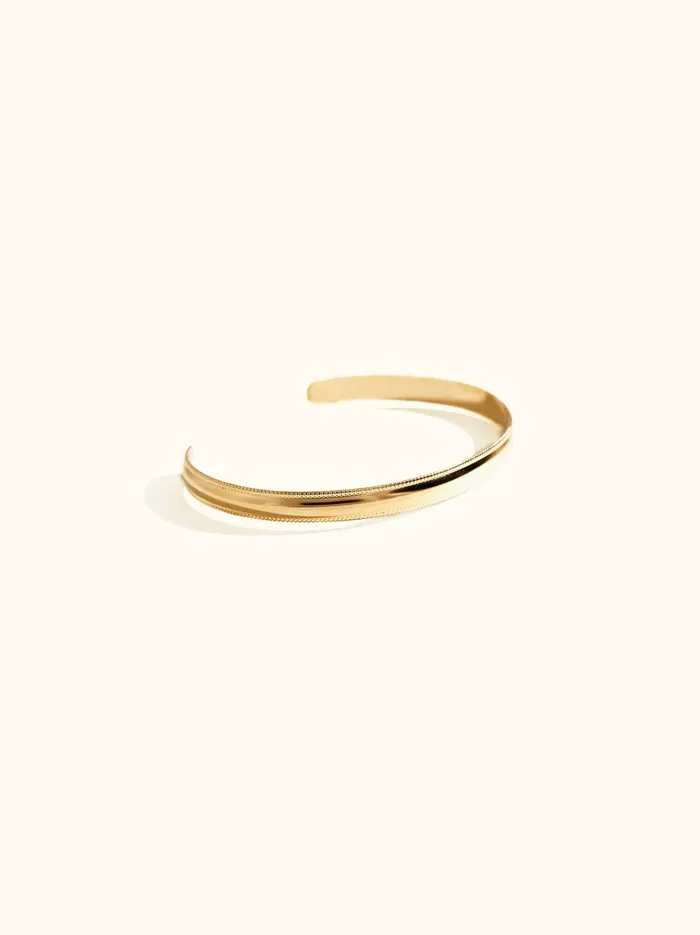 Personalized Jewelry Able Women Column Cuff Bracelet 14k Goldfilled