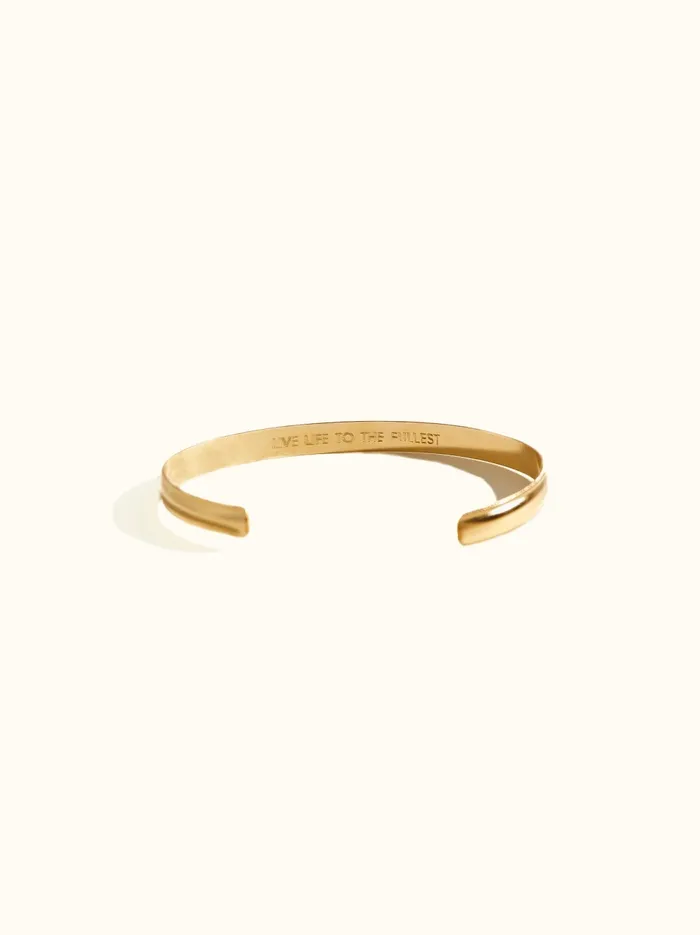 Personalized Jewelry Able Women Column Cuff Bracelet 14k Goldfilled