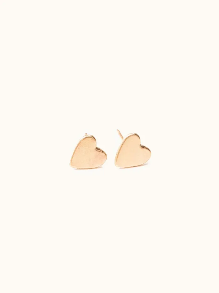 Personalized Jewelry Able Women Initial Heart Studs 14k Goldfilled
