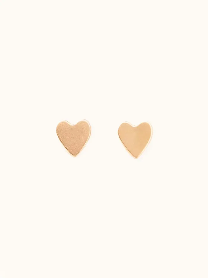 Personalized Jewelry Able Women Initial Heart Studs 14k Goldfilled