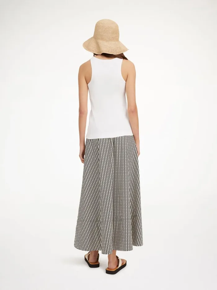 Pheobes Organic Cotton Skirt Black Monogram Women By Malene Birger Skirts