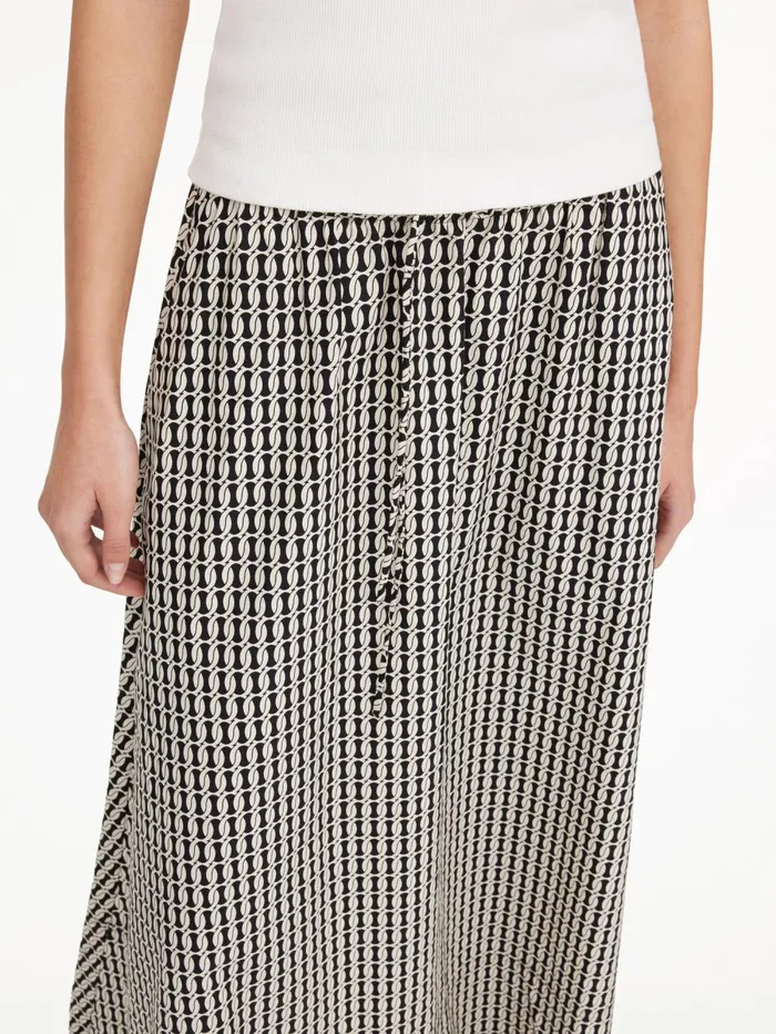 Pheobes Organic Cotton Skirt Black Monogram Women By Malene Birger Skirts