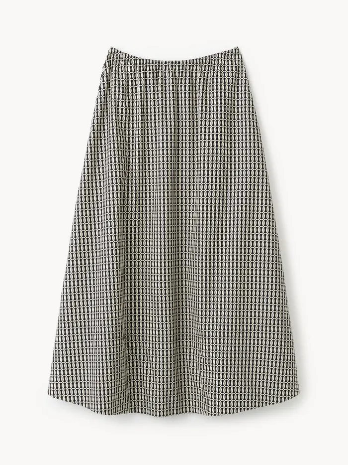 Pheobes Organic Cotton Skirt Black Monogram Women By Malene Birger Skirts