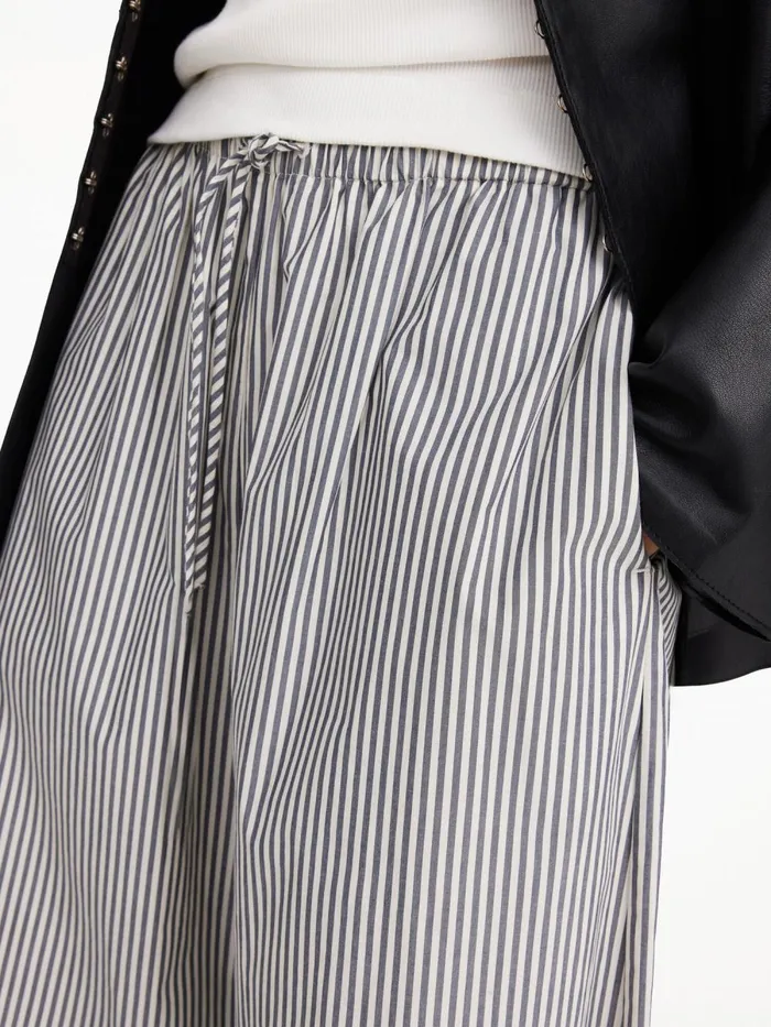 Pisca Organic Cotton Trousers Navy Stripe Women By Malene Birger Trousers