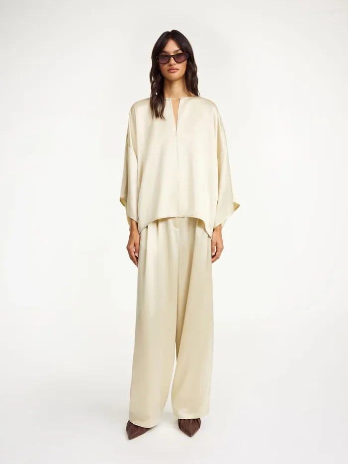Piscali WideLeg Trousers Oyster Gray Women By Malene Birger Trousers