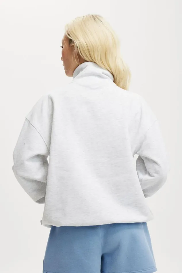Plush Essential Half Zip Jumper Cloudy Grey Marle Women Cotton On Sweats and Hoodies Plush Essential Half Zip Jumper Cloudy Grey Marle Women Cotton On Sweats and Hoodies