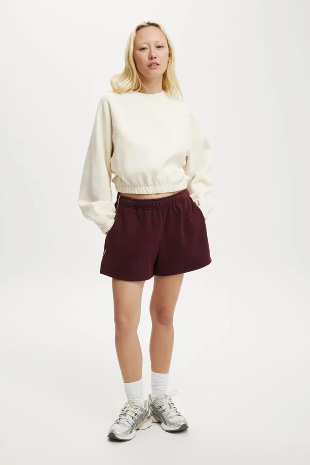 Plush Saddle Sleeve Jumper Coconut Milk Women Cotton On Sweats and Hoodies