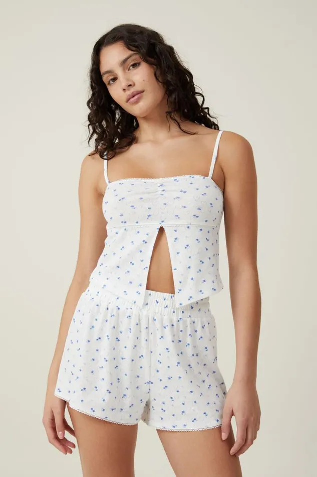 Pointelle Sleep Relaxed Short White Carli Ditsy Floral Women Cotton On Pajamas Pointelle Sleep Relaxed Short White Carli Ditsy Floral Women Cotton On Pajamas
