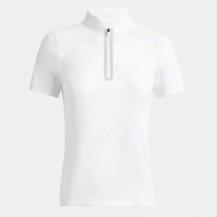 Polos and Shirts Women GFORE INTERLOCK QUARTER ZIP SHORT SLEEVE PULLOVER Snow