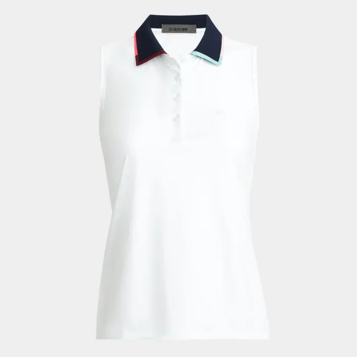 Polos and Shirts Women GFORE SILKY TECH NYLON SLEEVELESS POLO Snow