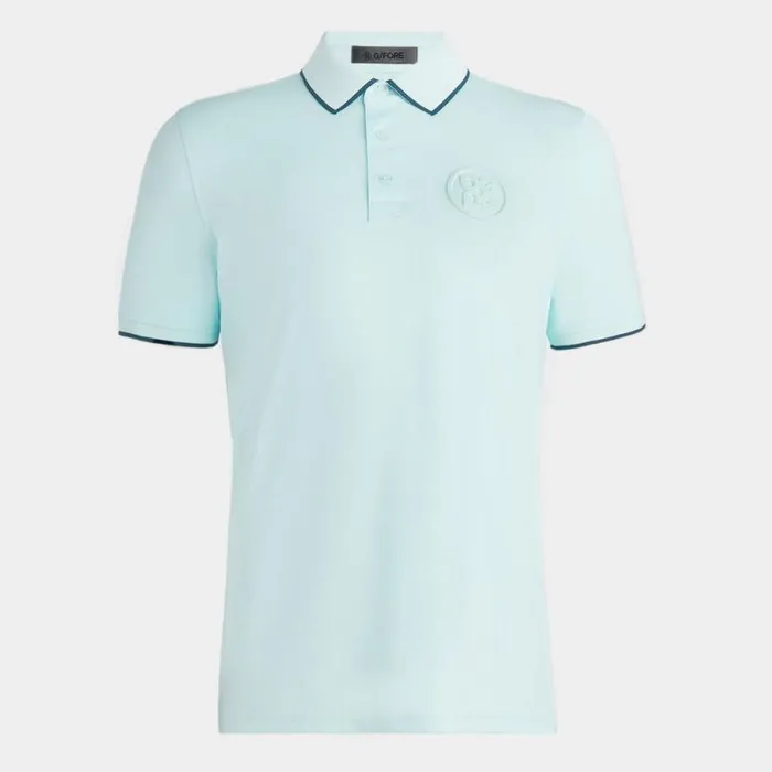 Polos Men GFORE CIRCLE G039S EMBOSSED TECH JERSEY BANDED SLEEVE POLO Daybreak